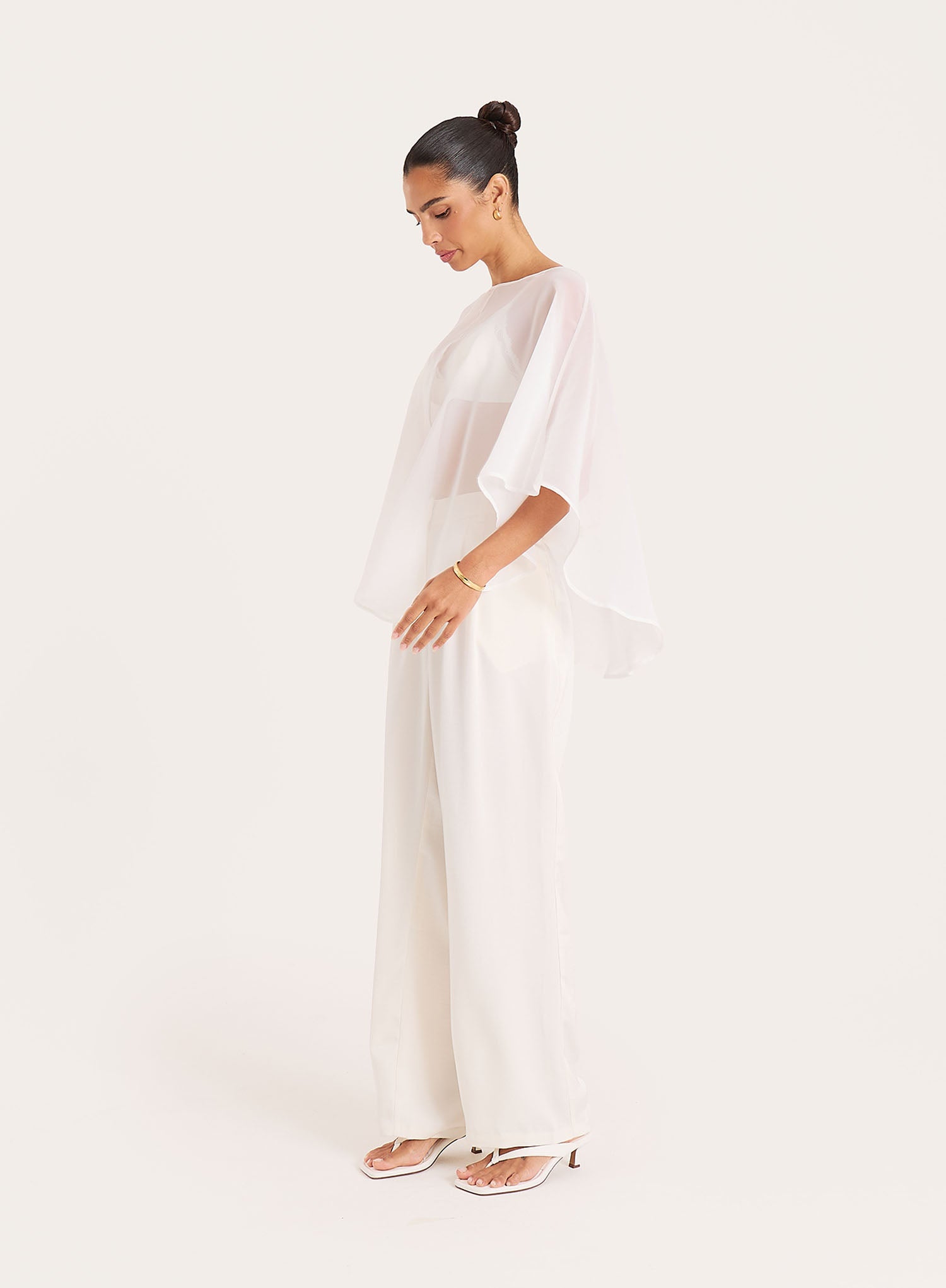 Cream Sheer Cape Top